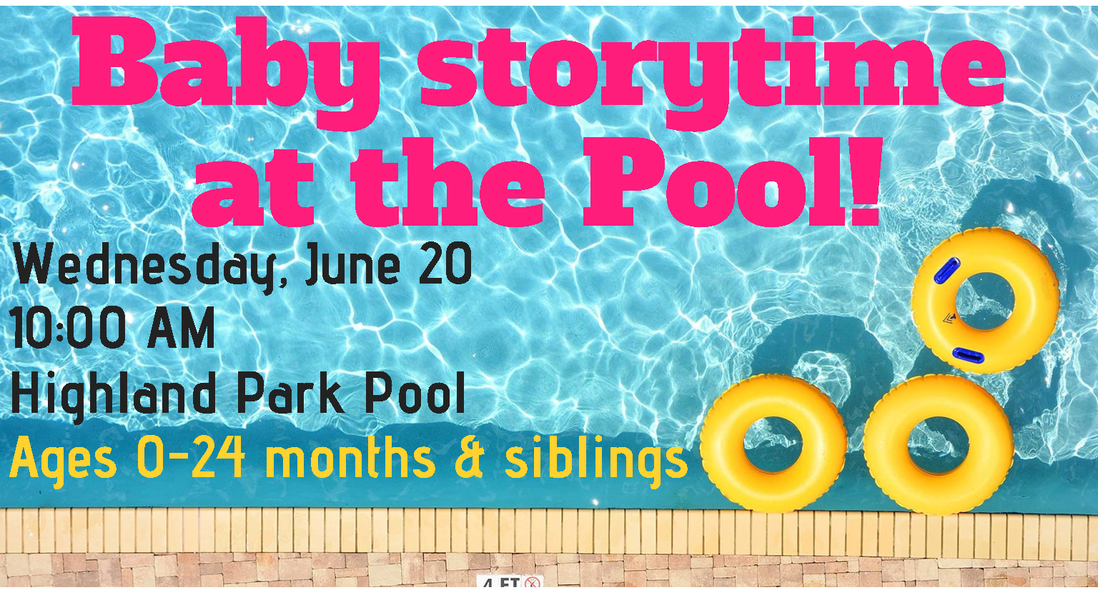 Baby storytime at the Pool!
